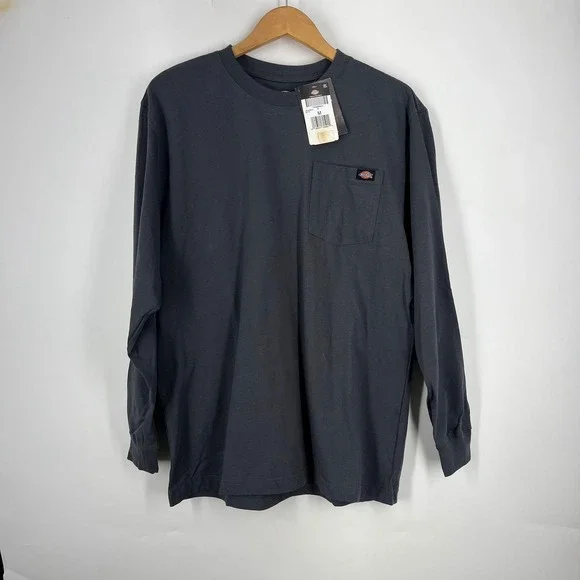 Dickies Mens 2 Pack Long Sleeve Pocket T-Shirt WL450 Brown Gray Medium NWT - Picture 7 of 13